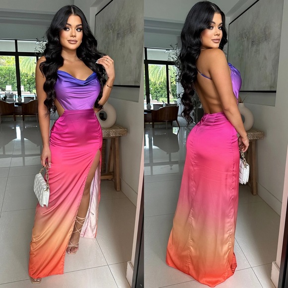 Dresses & Skirts - Ride Off Into The Sunset Ombre Maxi Dress